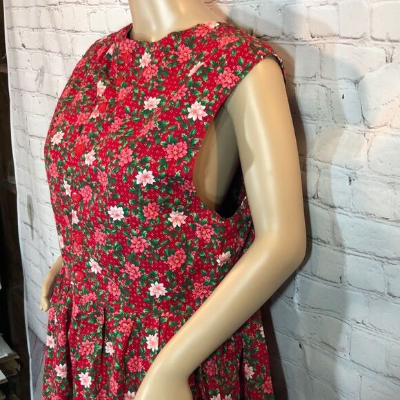 Vintage Handmade Holiday Poinsettia Smock … - Picture 5 of 10